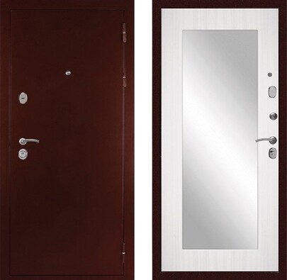 Входная дверь Дверь Сударь С-503 Сандал белый с зеркалом в Мурино