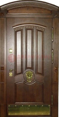 Хорошая стальная арочная дверь с декоративным элементом ДА-23 в Истре