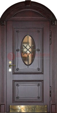 Арочная металлическая дверь с виноритом ДА-38 в Апрелевке