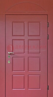 Красная стальная дверь с верхней фрамугой ДФГ-13 в Мурино