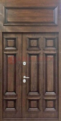 Классическая входная дверь с верхней фрамугой ДФГ-15 в Мурино