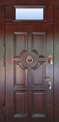 Стальная дверь с фрамугой в классическом стиле ДФГ-18 в Мурино