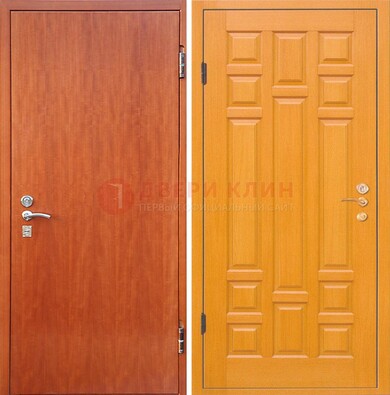 Оранжевая входная дверь с ламинатом МДФ внутри ДЛ-21 в Мурино