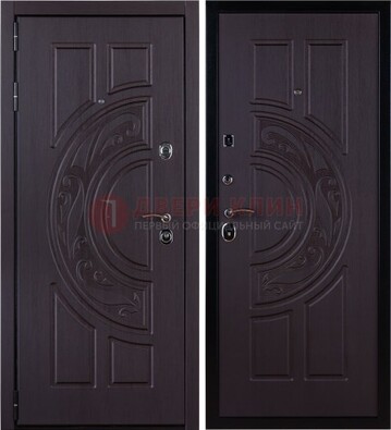 Коттеджная темная стальная дверь с МДФ ДМ-134 в Мурино