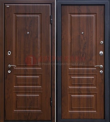 Темная металлическая дверь с МДФ ДМ-140 в Мурино