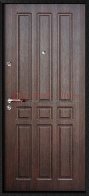 Темная железная дверь с МДФ ДМ-141 в панельный дом в Мурино