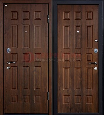 Коричневая металлическая дверь с МДФ ДМ-156 для квартиры в Сергиевом Посаде