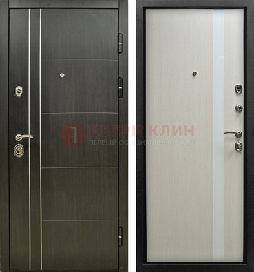 Морозостойкая темная металлическая дверь с МДФ ДМ-164 в Мурино