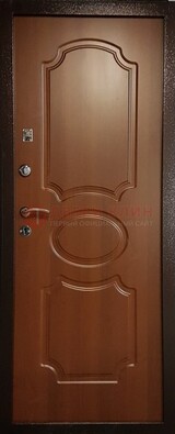 Коричневая металлическая дверь с МДФ ДМ-177 в Мурино