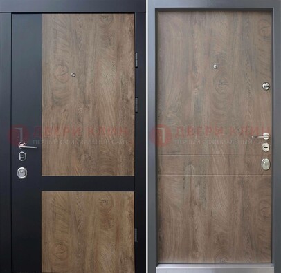 Темная стальная дверь с филенчатой МДФ Беленый дуб ДМ-206 в Мурино