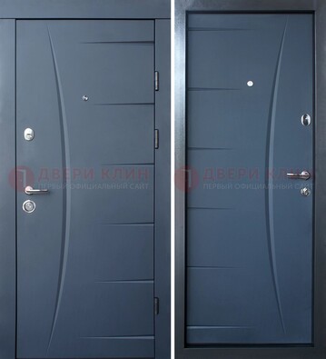 Серая входная дверь с фигурной фрезеровкой МДФ ДМ-213 в Мурино