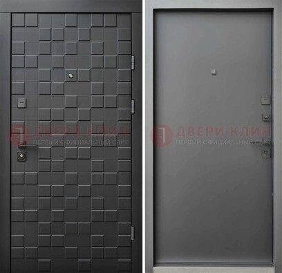 Темная стальная филенчатая дверь с МДФ ДМ-221 в Мурино