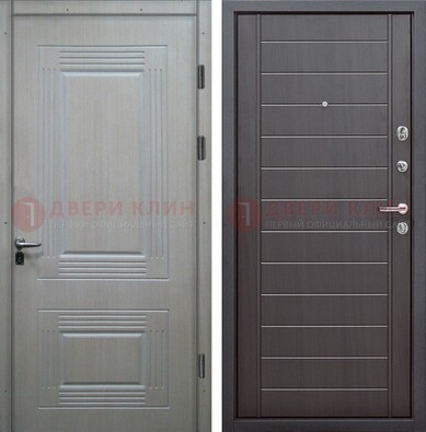 Светлая металлическая дверь с МДФ в квартиру ДМ-355 в Мурино