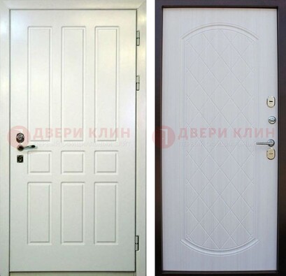 Белая стальная дверь с МДФ в квартиру ДМ-378 в Мурино