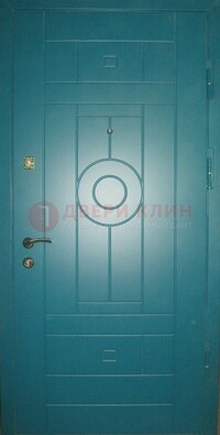 Голубая железная дверь с МДФ ДМ-38 в Мурино