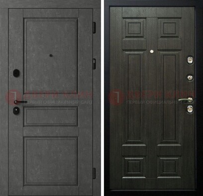 Серая стальная дверь с классическими МДФ ДМ-456 в Мурино