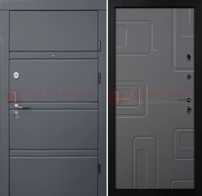 Серая металлическая дверь с МДФ в квартиру ДМ-485 в Мурино