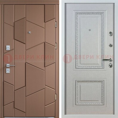Квартирная стальная дверь с разными панелями МДФ ДМ-496 в Мурино
