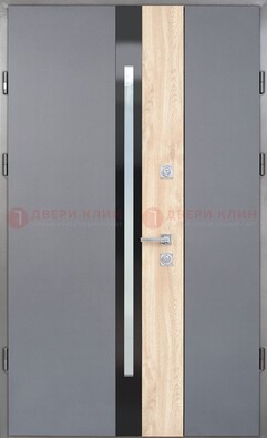 Полуторная металлическая дверь с МДФ ДМ-503 в Мурино