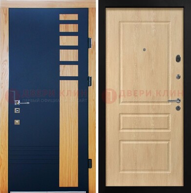 Двухцветная железная дверь с МДФ в квартиру ДМ-511 в Курске