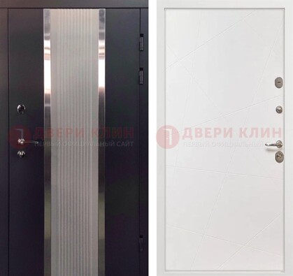 Темная металлическая дверь в квартиру МДФ с двух сторон ДМ-512 в Мурино