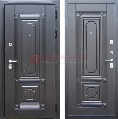 Декоративная серая металлическая дверь с МДФ ДМ-57 в Мурино