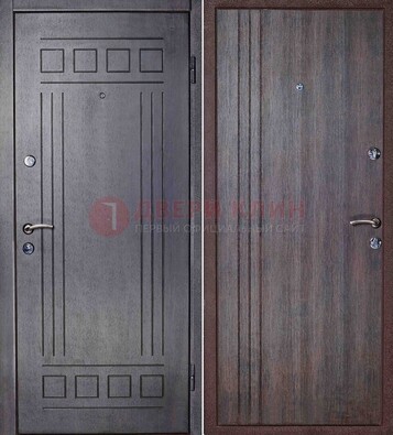 Темная стальная дверь с МДФ с рисунком ДМ-83 в Мурино