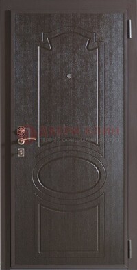 Темная металлическая дверь с МДФ ДМ-88 для частного дома в Мурино