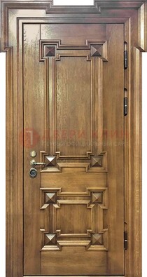 Филенчатая железная дверь с массивом дуба ДМД-56 в Мурино