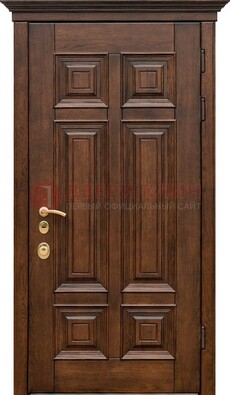 Филенчатая железная дверь с массивом дуба ДМД-68 в Мурино
