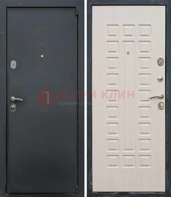 Черная металлическая дверь с порошковым покрытием ДП-101 в Мурино