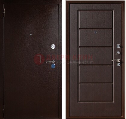 Темная входная дверь с порошковым окрасом ДП-113 в Мурино
