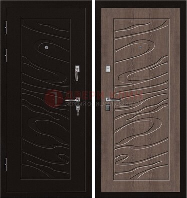 Темная железная дверь с порошковым окрасом ДП-127 в Мурино