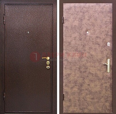 Коричневая входная дверь с порошковым покрытием ДП-147 в Мурино