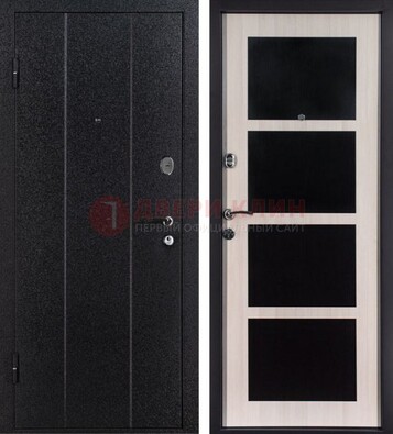Черная металлическая дверь с порошковым напылением ДП-176 в Мурино