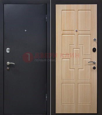 Черная железная дверь с порошковым покрытием ДП-187 в Мурино