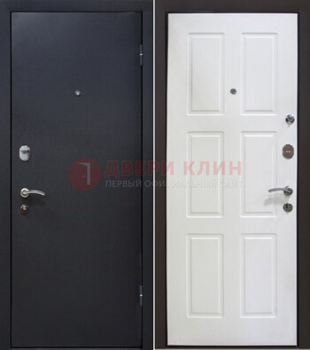 Черная металлическая дверь с порошковым покрытием ДП-193 в Мурино