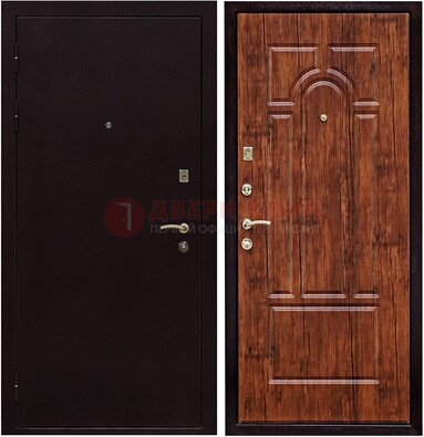 Темная железная дверь с порошковым покрытием ДП-194 в Туле