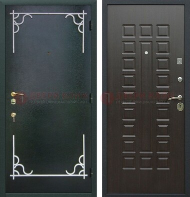 Входная дверь с порошковым покрытием Антик медь/Венге ДП-223 в Мурино