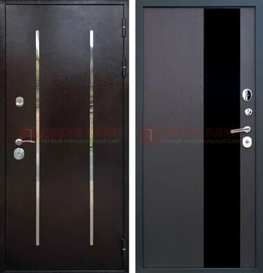Стальная дверь с порошковым напылением с МДФ и стеклом ДП-230 в Мурино