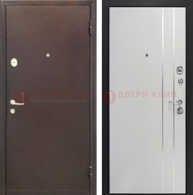 Входная дверь с порошковым покрытием с МДФ с молдингами ДП-232 в Мурино