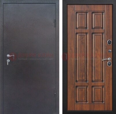 Темная входная дверь с порошковым покрытием с МДФ панелью ДП-235 в Мурино