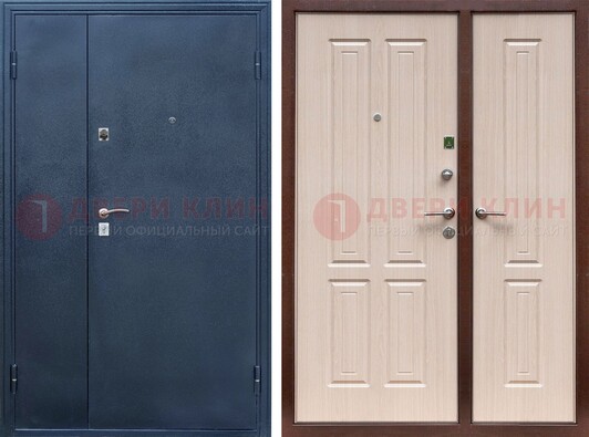 Двустворчатая стальная дверь с порошковым напылением и МДФ ДП-239 в Мурино