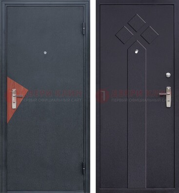 Черная входная дверь с порошковым напылением и узором внутри ДП-241 в Челябинске