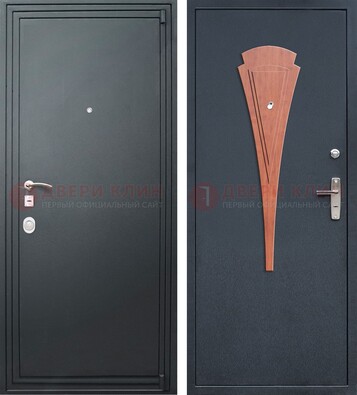 Железная серая дверь с порошковым покрытием и терморазрывом с МДФ ДП-245 в Мурино