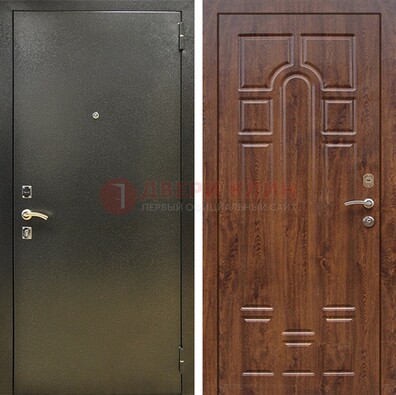 Металлическая дверь Темное серебро с порошковым покрытием и МДФ ДП-271 в Мурино