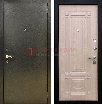 Входная темно-серая дверь с порошковым напылением и МДФ ДП-273 в Мурино