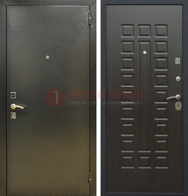 Темно-серая железная дверь с порошковым покрытием и МДФ Венге ДП-287 в Мурино