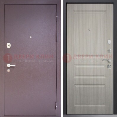 Темная стальная дверь с порошковым окрасом и МДФ ДП-310 в Мурино