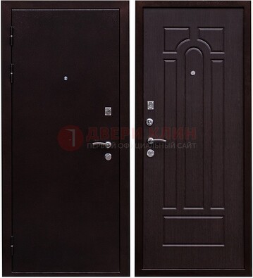 Черная стальная дверь с порошковым покрытием ДП-35 в Мурино